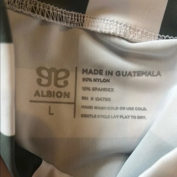 Albion Horizon Sage Long Sleeve Rash Guard Striped Swim - Picture 6 of 6